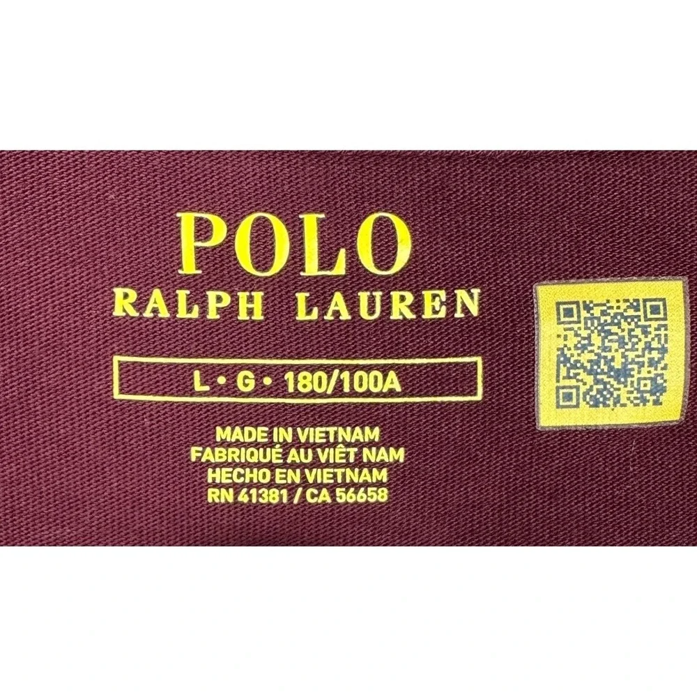 Polo Ralph Lauren T-Shirt Mens Large Burgundy Red Pony Crewneck Long Sleeve Tee